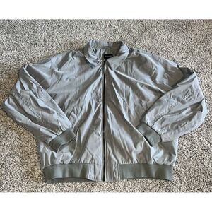 St. John's Bay Gray Bomber Jacket Mens XXL Zip Up Harrington Style Grandpa